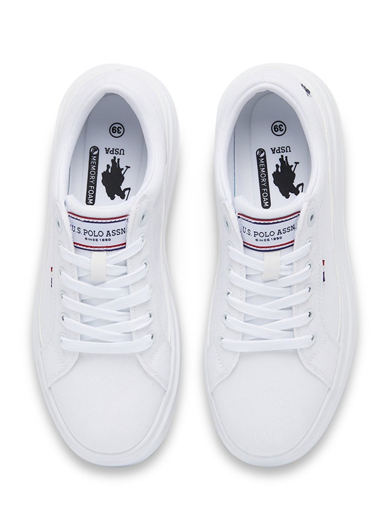U.S. Polo Assn. Women's White Low-Top Sneakers - Stylish Lace-Up Design, Perfect for Casual Adventures  - Image 4