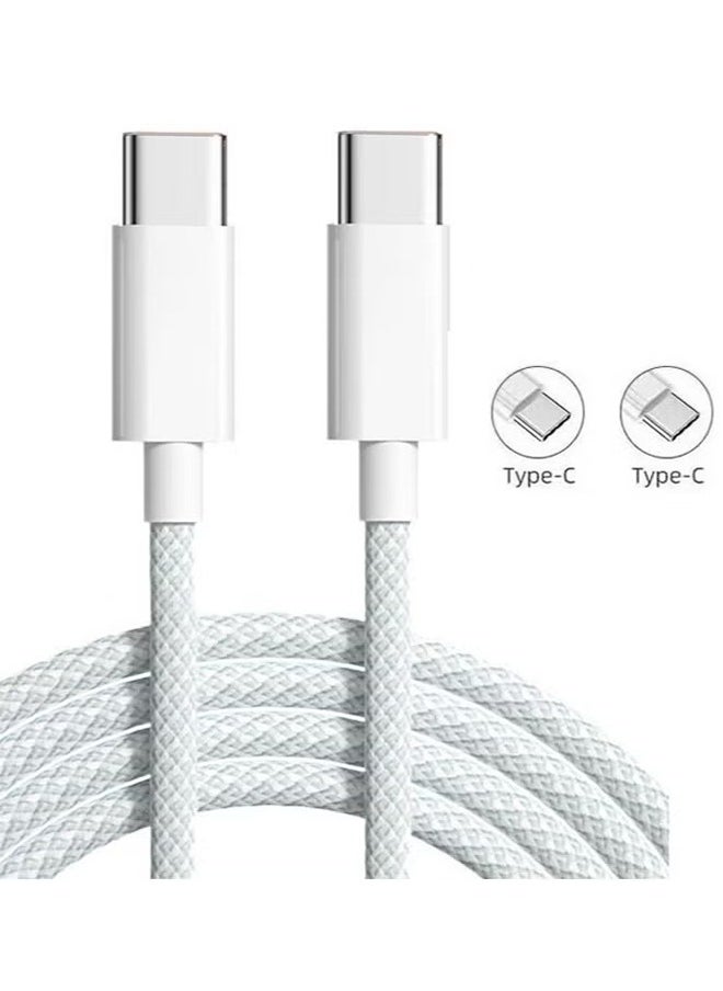 IPhone 20W Fast Charger with 60W Type C to C Woven Charging Cord, Fast Charger, Compatible with IPhone 16/15/Pro Max/Pro/Plus and All Type C Mobile - 1 Meter