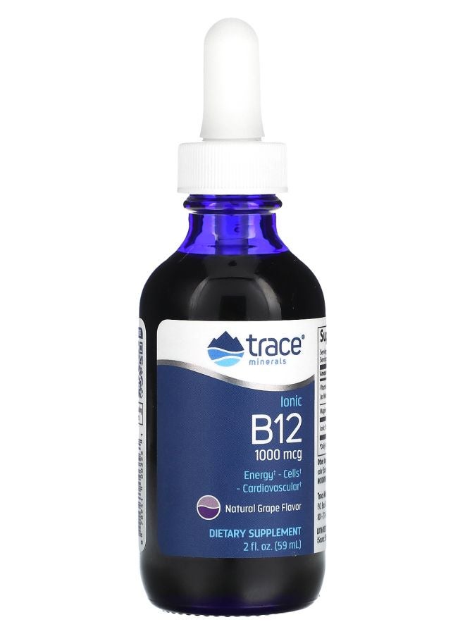 Trace Minerals Ionic B12 Natural Grape 1000 mcg 2 fl oz (59 ml)