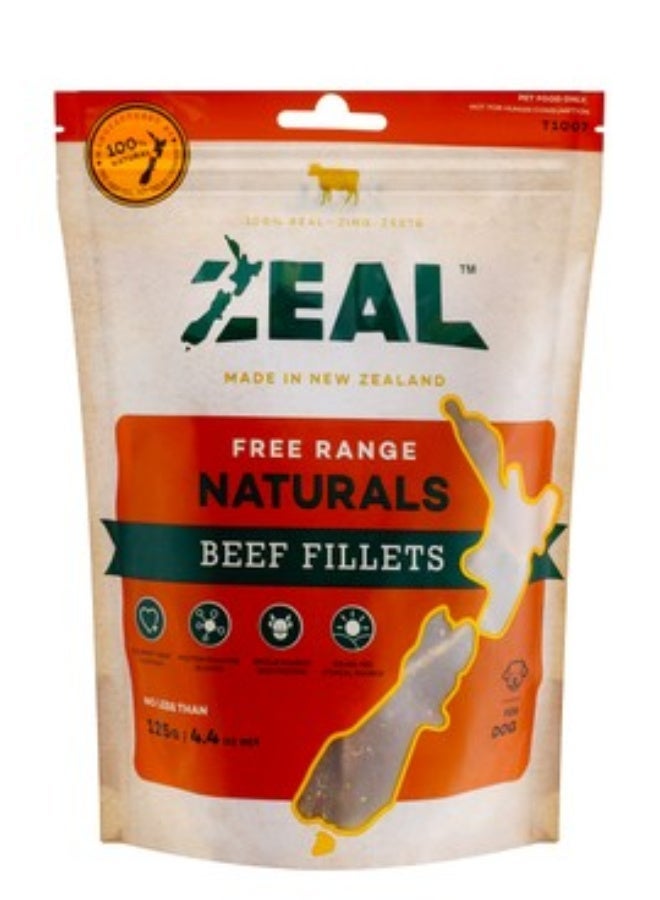 Zeal Free Range Naturals Beef Fillets Dog Treats , 125 gr - Image 1