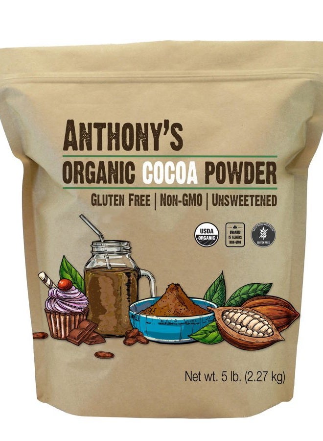 Anthony's Organic Cocoa Powder, 2 lb, Gluten Free, Non GMO, Unsweetened - Image 1