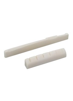 Generic Pre-slotted 6 Strings Nut + Saddle Bridge Repair Replacement Accessory Set for Folk Acoustic Guitar  - Image 2