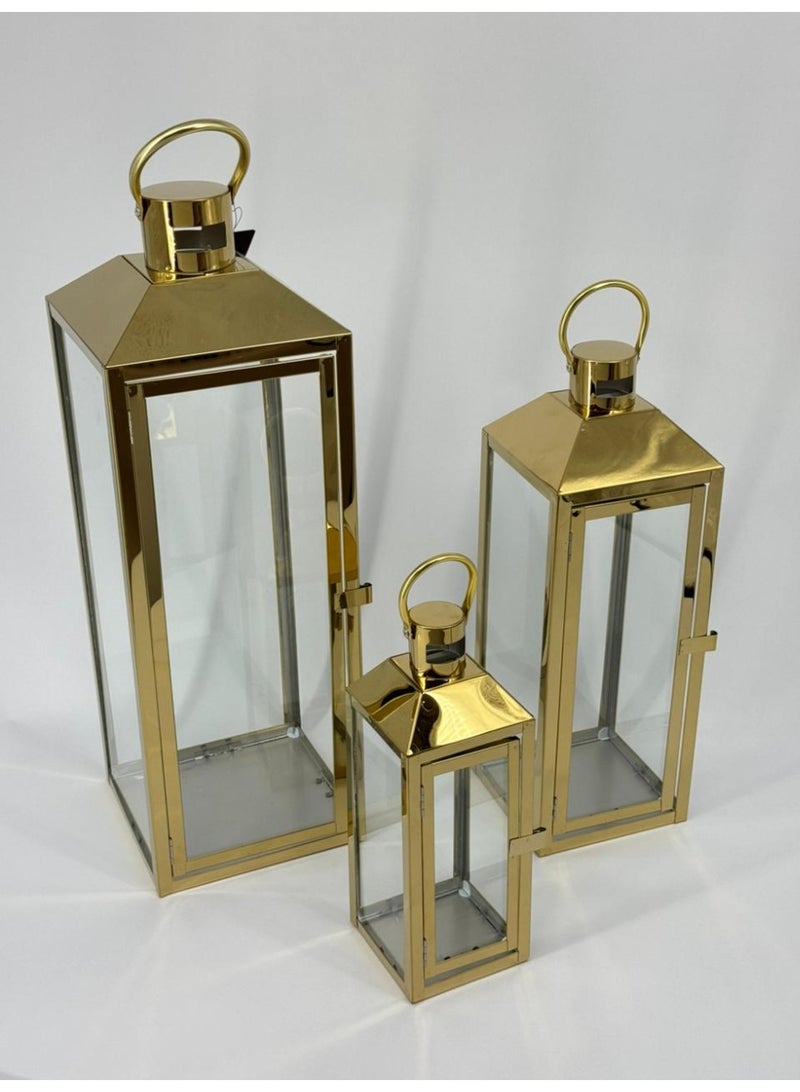 ليفينج مجموعة فوانيس رمضان 3 قطع ذهبي - Image 5