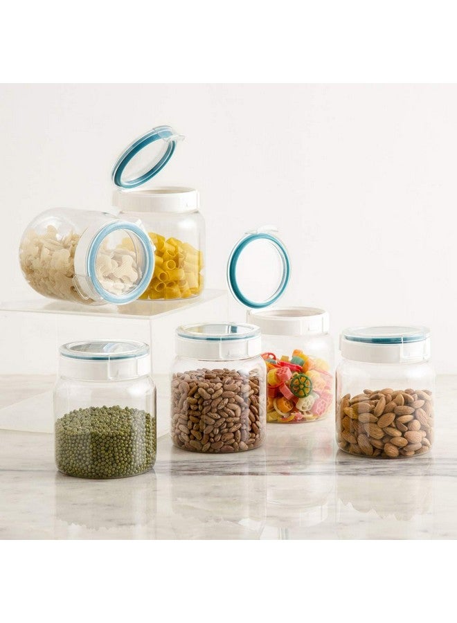 Home Centre Barbados Transparent Plastic Canisters- 6 pieces, Transparent - Image 2