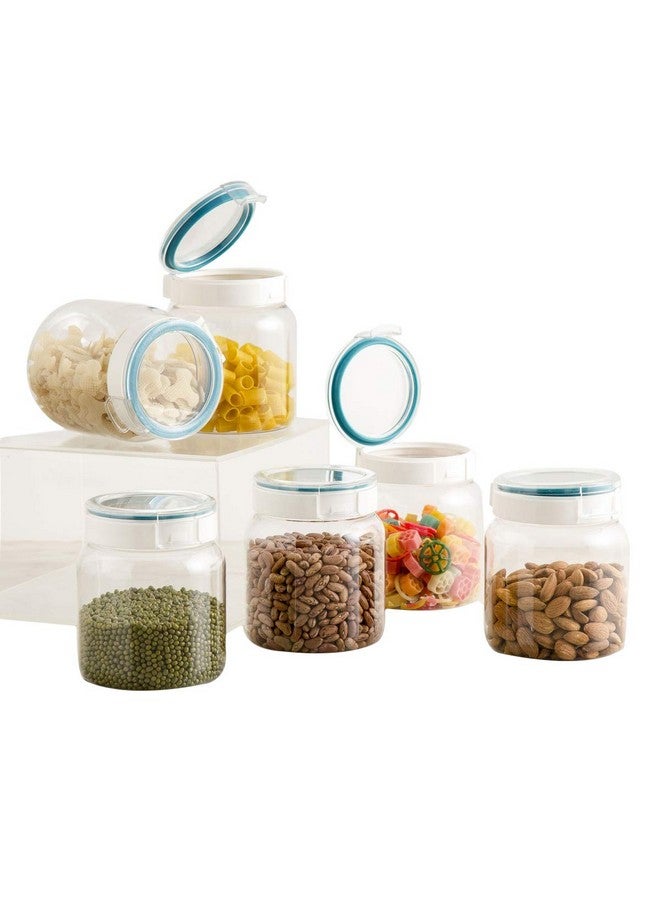 Home Centre Barbados Transparent Plastic Canisters- 6 pieces, Transparent - Image 1