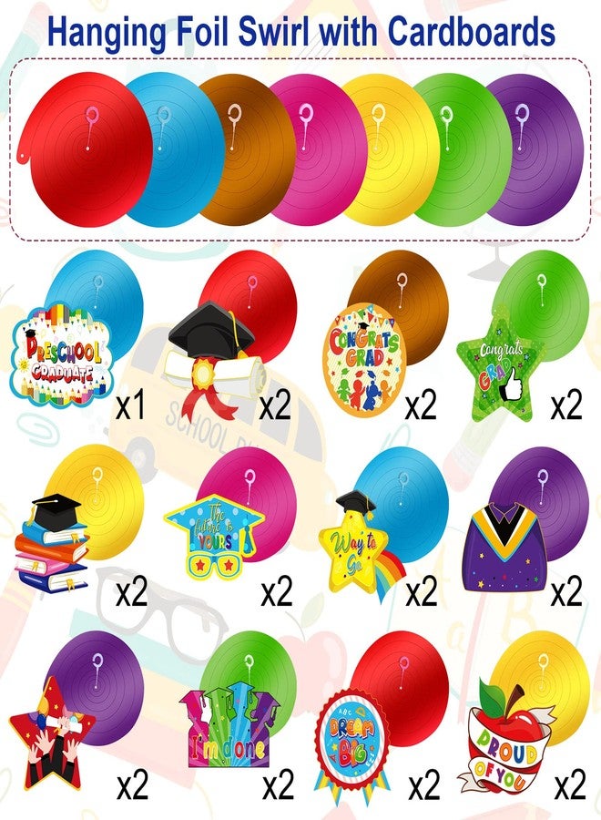 Yisong 46 Pieces Preschool Graduate Party Decorations Kindergarten Graduation Party Congrats Hanging Swirl for Pre Elementary Celebration Class of 2026 Ceremony School Party Supplies(Black) - Image 2