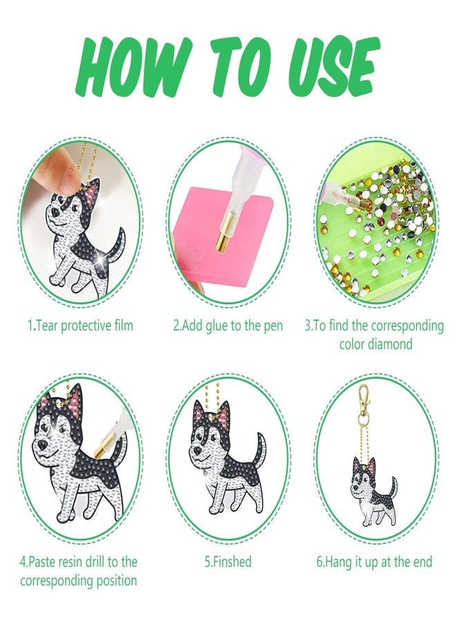 Demonwer 12 PcsDiamond Painting Keychains Kit DIY Pet Paw Diamond Painting Keychains Diamond Painting Keychain for Beginners Adults and Kids Art Craft Supplies Gift, - Image 3