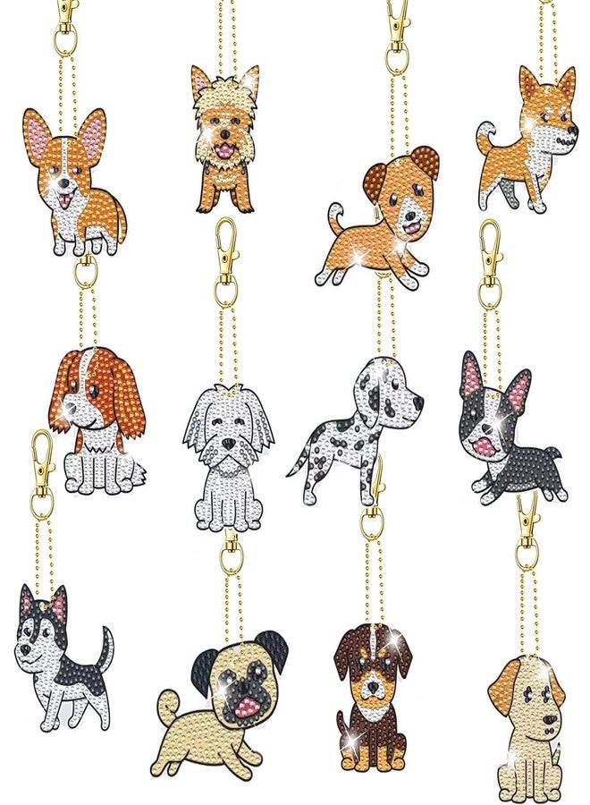 Demonwer 12 PcsDiamond Painting Keychains Kit DIY Pet Paw Diamond Painting Keychains Diamond Painting Keychain for Beginners Adults and Kids Art Craft Supplies Gift, - Image 1