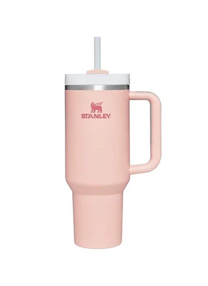 Stanley - Stanley cup H2.0 Stainless Steel with Lid and Straw for Water Iced Tea,Coffee and Smoothie,Pink dusk,40 oz - Image 1