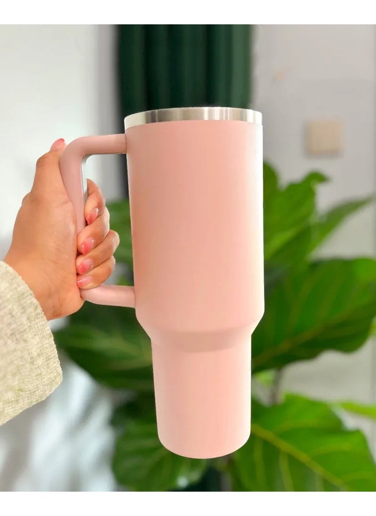 Stanley - Stanley cup H2.0 Stainless Steel with Lid and Straw for Water Iced Tea,Coffee and Smoothie,Pink dusk,40 oz - Image 1