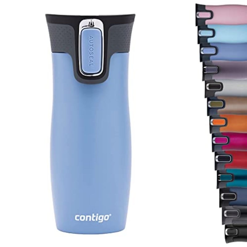 West Loop Autoseal Thermal Mug, Insulated Mug, Coffee Mug To Go, BPA free, leak proof travel mug with easy-clean lid, keeps drinks hot for up to 5h, 470 ml - Image 1