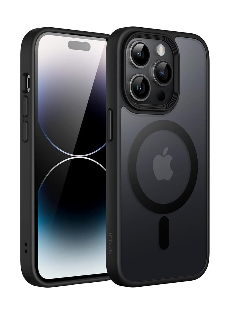 Magnetic Case for iPhone 14 Pro 6.1-Inch Compatible with MagSafe, Translucent Matte Back Slim Shockproof Phone Cover (Black)  - Image 1