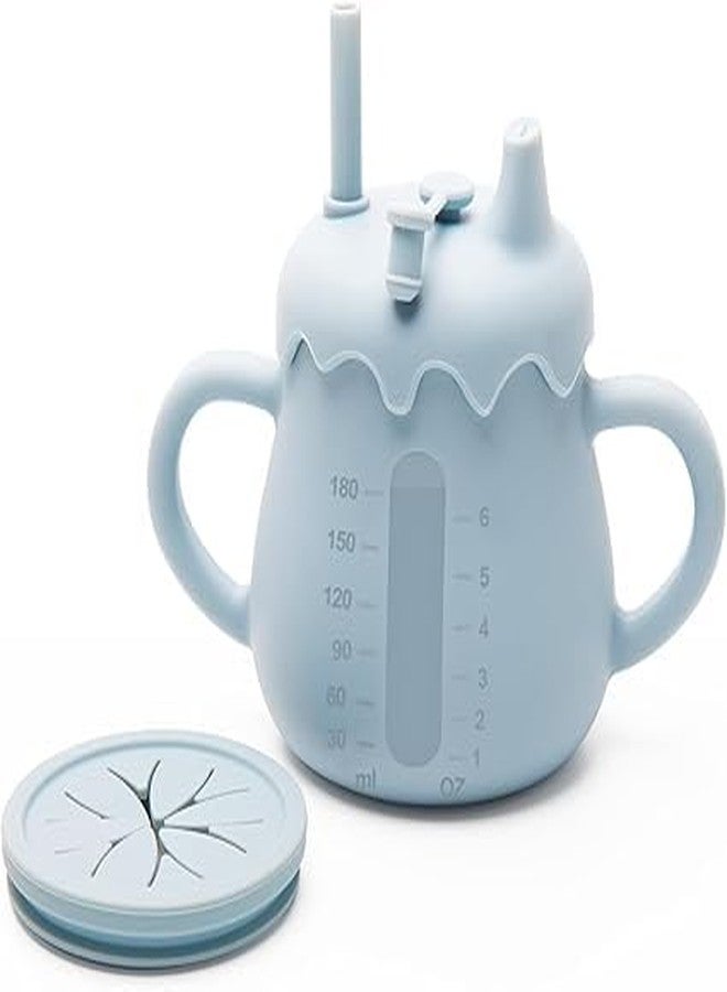 Jumix Baby Sippy Cup with Straw, Snack Lid & Handles - Soft Silicone, Leak-Proof, BPA-Free - 6oz Training Cup for Infants & Toddlers - Microwave & Dishwasher Safe - Image 1