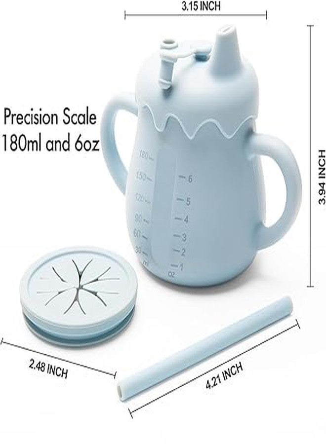 Jumix Baby Sippy Cup with Straw, Snack Lid & Handles - Soft Silicone, Leak-Proof, BPA-Free - 6oz Training Cup for Infants & Toddlers - Microwave & Dishwasher Safe - Image 2