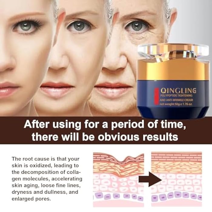 jinmao Qingling Face Cream, Qingling Wrinkle Removal Cream, Quinglin Polypeptide Tightening and Anti-Wrinkle Moisturizer, Face & Neck & Eye Lotion 3-In-1 (2) - Image 3