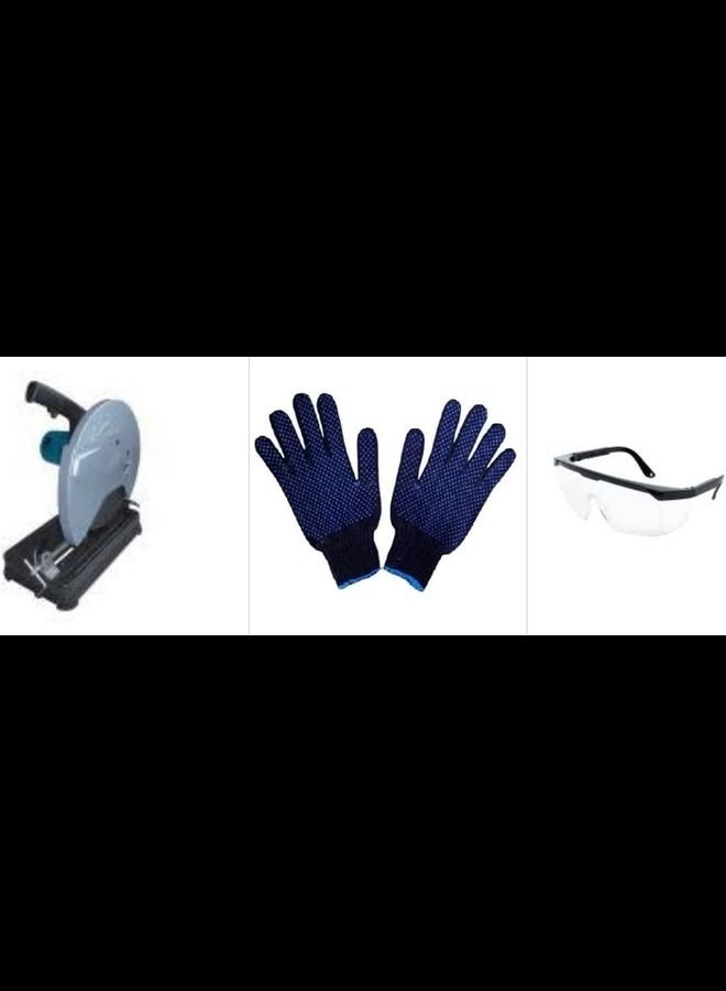 ABBASALI Metal Cutting Saw (Cut-off Machine)355mm With Pair Of Glove &1pc Goggle