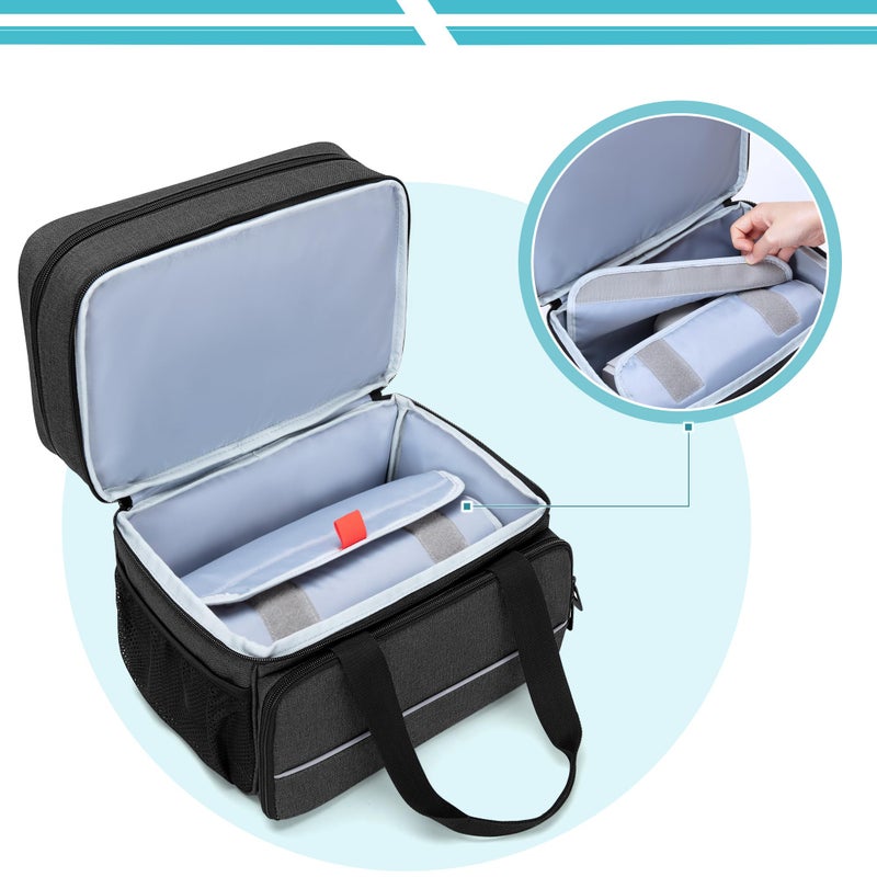 CURMIO CPAP Machine Travel Carrying Case Compatible with ResMed AirSense 11, AirSense 10, AirSense 10 elite, AirStart 10, Philips Dreamstation, 3B Medical Luna G3, and XT Fit, Black (Patented Design) - Image 3