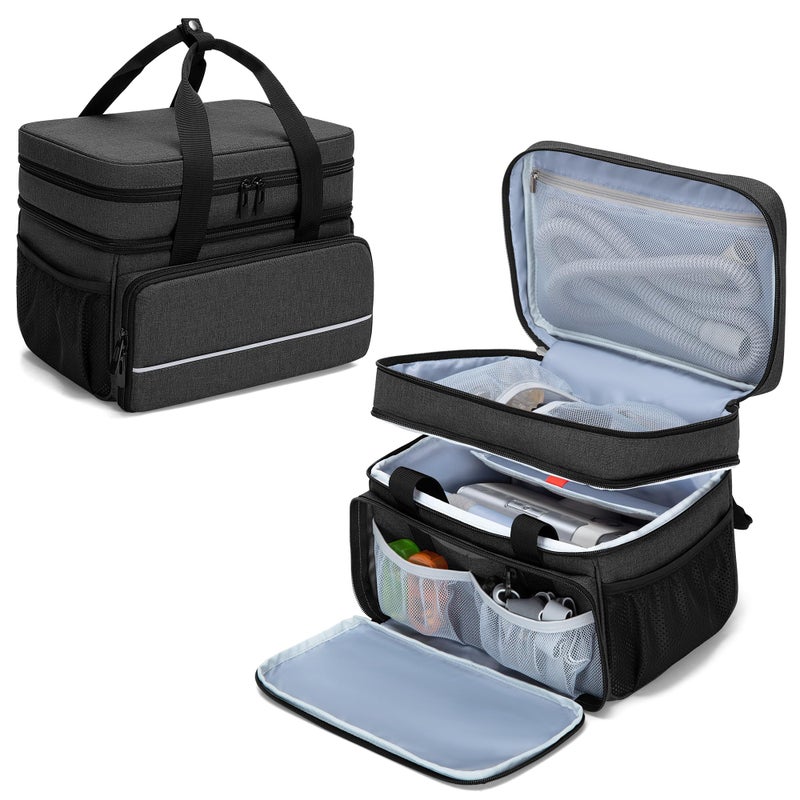 CURMIO CPAP Machine Travel Carrying Case Compatible with ResMed AirSense 11, AirSense 10, AirSense 10 elite, AirStart 10, Philips Dreamstation, 3B Medical Luna G3, and XT Fit, Black (Patented Design) - Image 1