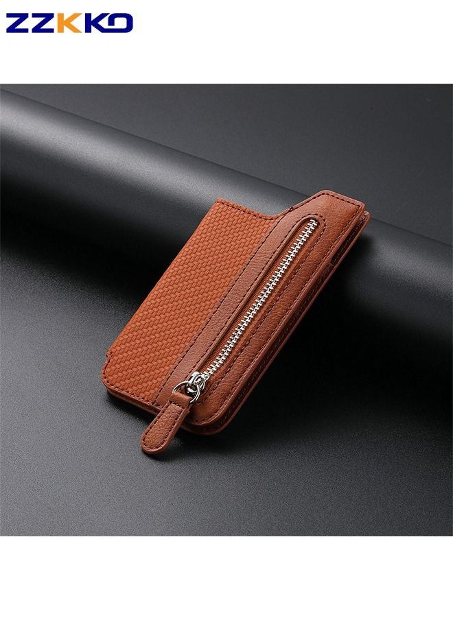 ZZKKO - New Creative Multifunctional Coin Purse with Zipper PU High Quality Card Holder Can Be Used as Mobile Phone Holder - Image 1