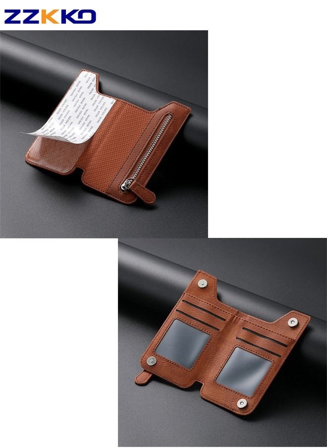 ZZKKO - New Creative Multifunctional Coin Purse with Zipper PU High Quality Card Holder Can Be Used as Mobile Phone Holder - Image 1