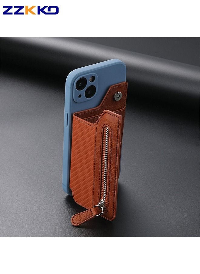 ZZKKO - New Creative Multifunctional Coin Purse with Zipper PU High Quality Card Holder Can Be Used as Mobile Phone Holder - Image 1