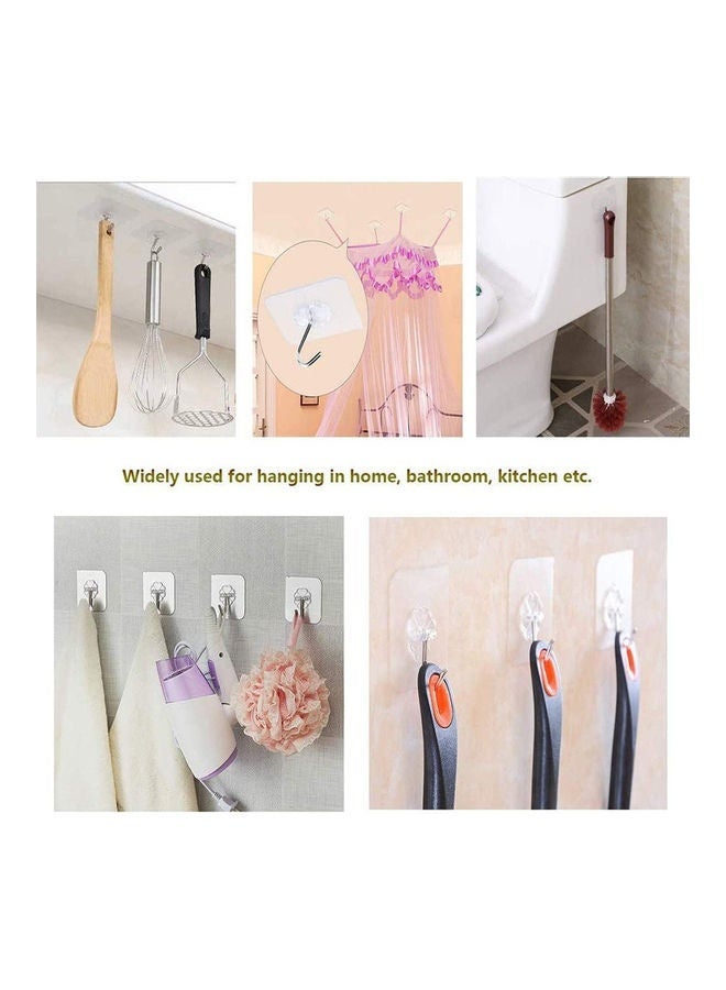 20 Pieces Each Pack Heavy Duty Adhesive Wall Hooks, 8Kg Max，Waterproof and Oil Proof Ideal for Kitchen and Bathroom, Transparent - Image 2