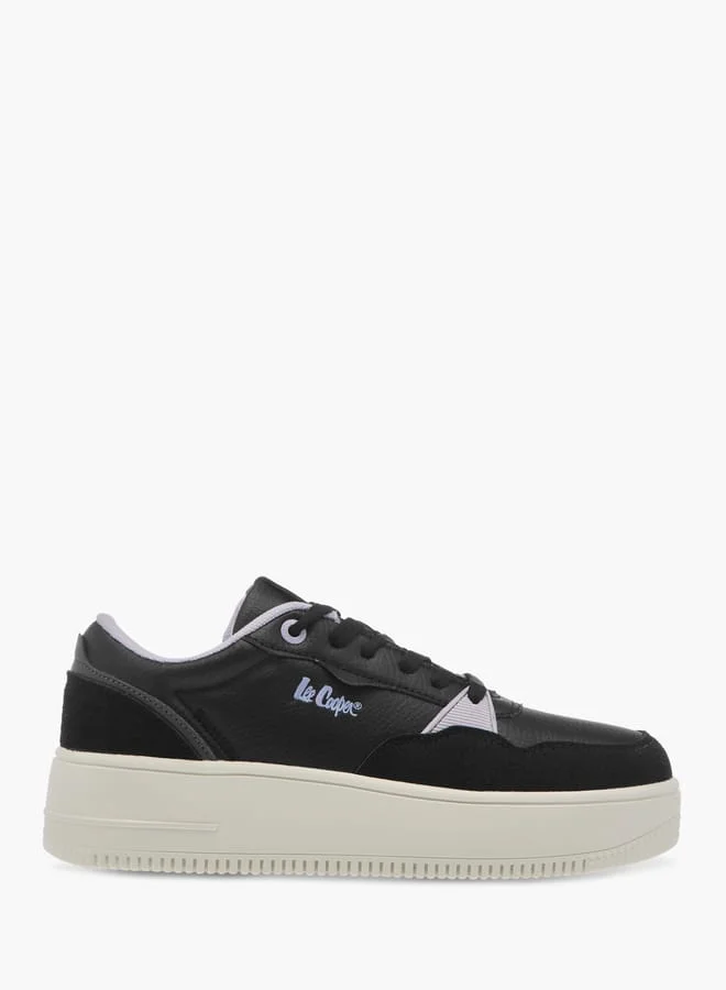 Lee Cooper Women's Logo Print Panelled Lace-Up Sneakers