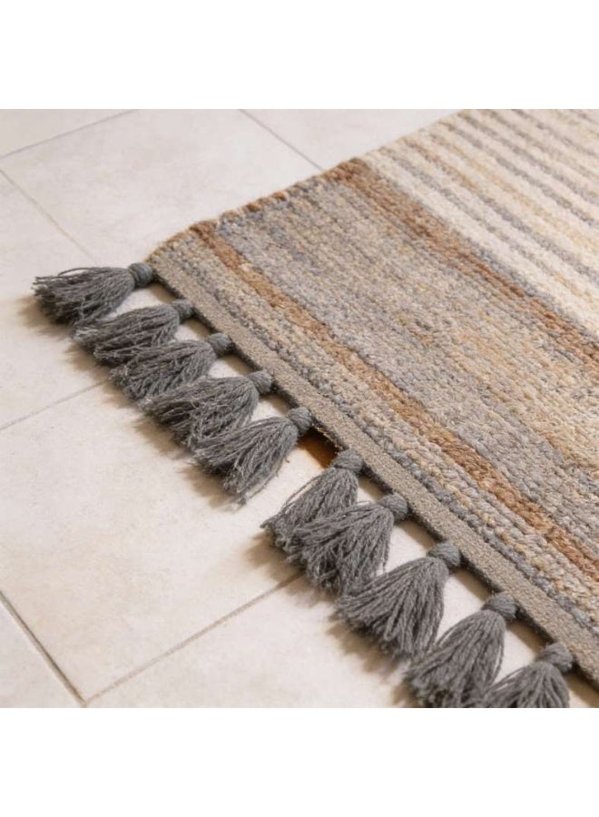 Pan Home سجادة جوت وقطن مصنوعة يدويًا - طبيعية - Image 2