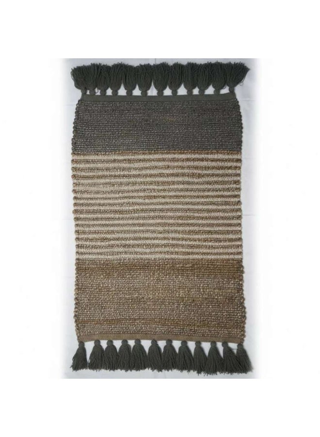 Pan Home سجادة جوت وقطن مصنوعة يدويًا - طبيعية - Image 3