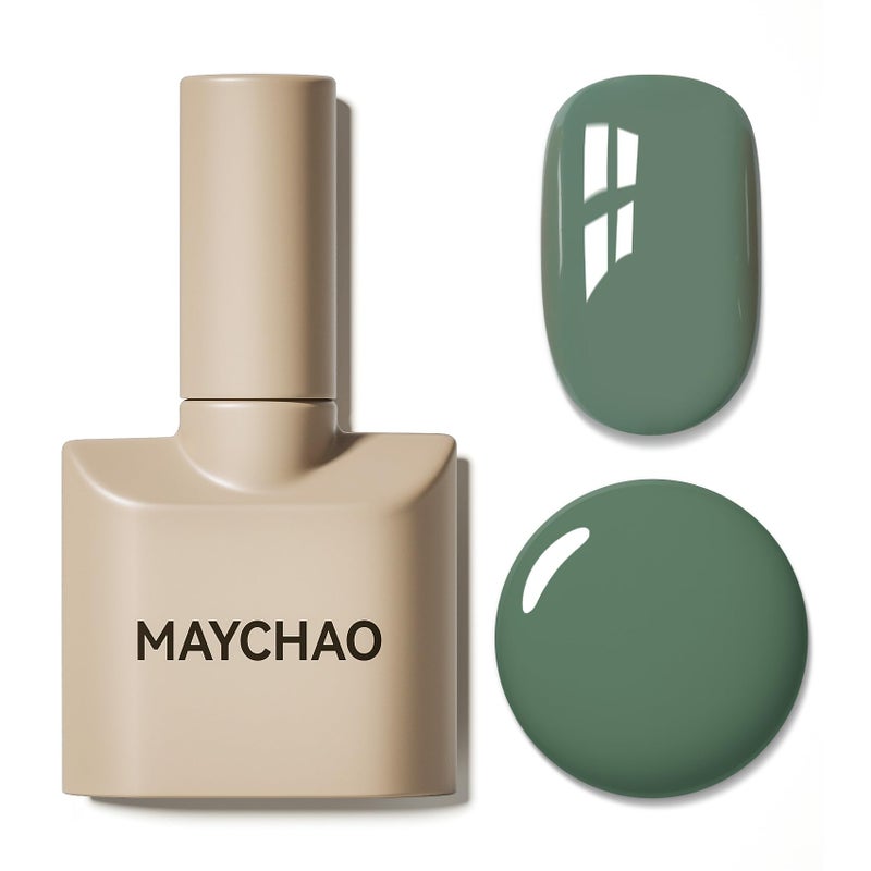 MAYCHAO 15ML Sage Green Gel Nail Polish 1Pc Green Gel Polish Soak Off UV LED Nail Polish Nail Art Starter Manicure Salon DIY at Home, 0.5 OZ - Image 1