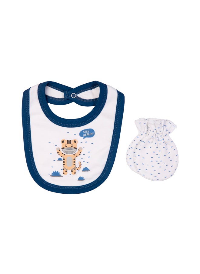 Babies Basic 5 Piece Unisex 100% Cotton Gift Set Include Bib, Romper, Mittens, Cap And Sleepsuit/Jumpsuit- Stay Healthly  - Image 5