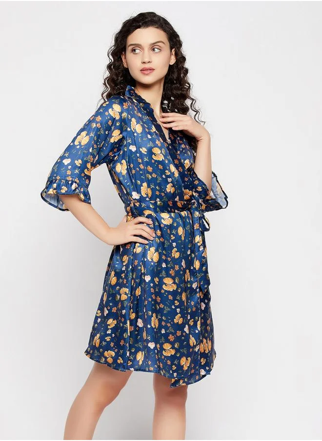 Clovia Clovia Satin Floral Print Robe