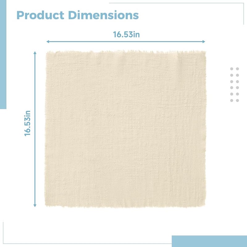 Soft Cotton Denim Napkins 12 Pack 16 5x16 5 Inches Boho Fringed Edges Colorful - Image 4