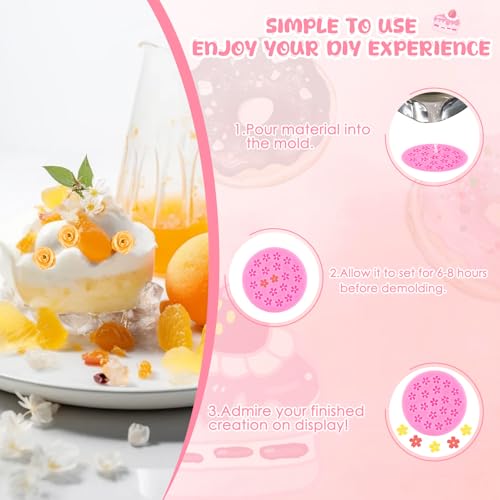 Tecokart® 2 Pcs Silicone Mould for Chocolate Cake Mini Rose & Cherry Blossom Decorations Nail Accessories Resin Crafts Figurines and DIY Accessories Soap Moulds for Soap Making - Image 5