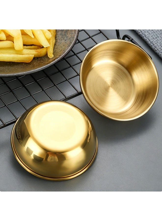 Stainless Steel Dipping Bowls Set, 4Pcs Gold Sauce Dishes with 4 Spoons, Small Sauce Bowls Stackable Metal Condiment Cups for Ketchup, BBQ, Salad, Sushi Restaurant, Home, Picnic, and Partyand Meal Prep - Image 5