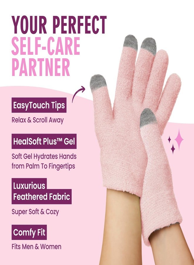 Dr. Frederick's Original Dr. Frederick’s Original Moisturizing Gel Gloves - Deep Moisturizing and Fast Relief for Dry Hands - Touchscreen-Friendly - Mango Butter, Shea Butter, Jojoba, & Coconut Oil - Plush Pink - Image 5