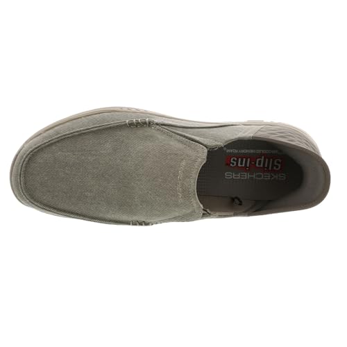 SKECHERS سكيشرز للرجال - حذاء كيسون موك تو قماش سليب إن، بيج، 7 عريض جداً - Image 2