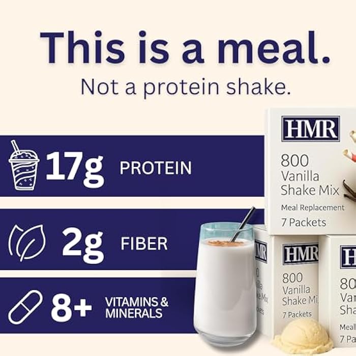 HMR 800 Shake Meal Replacement Mix | Vanilla Shake Powder to Support Healthy Weight Loss | 17g of Protein | Easy to Make | Low Calorie Food | Triple Pack, 7 Servings - Image 4