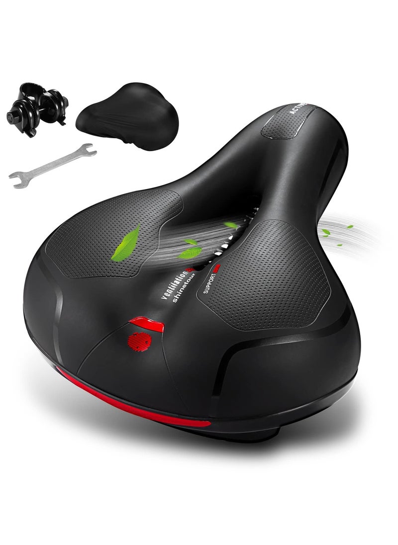 SYOSI - Bicycle Saddle, Comfortable Bike Seat Cushion with Dual Shock Absorbing Balls & Memory Foam Soft & Comfortable & Breathable Bike Saddle for MTB/Road Bikes - Image 1