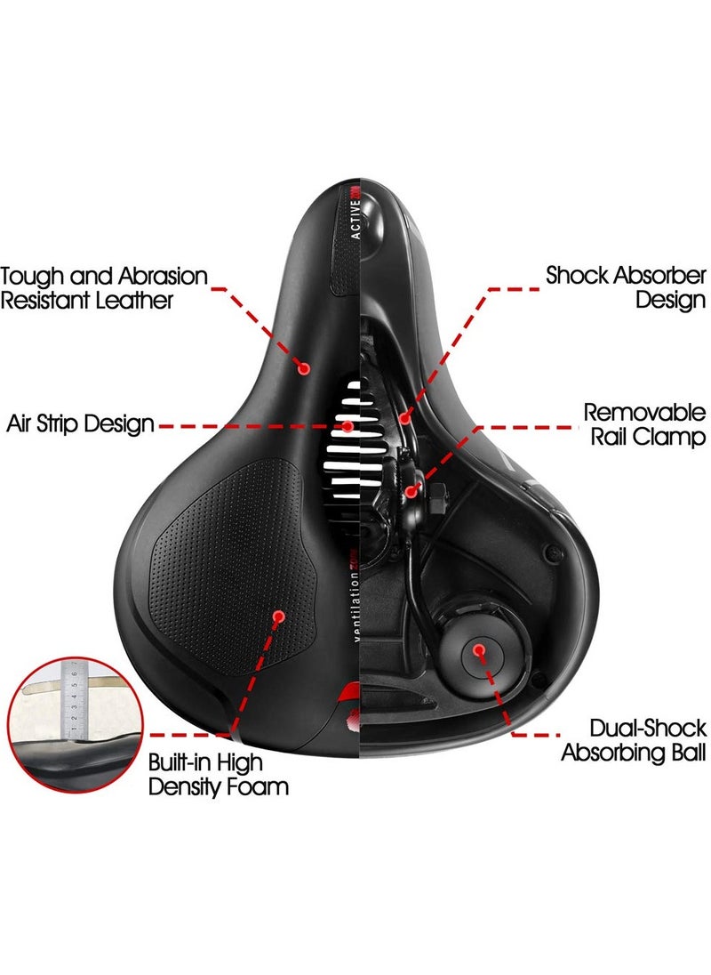 SYOSI - Bicycle Saddle, Comfortable Bike Seat Cushion with Dual Shock Absorbing Balls & Memory Foam Soft & Comfortable & Breathable Bike Saddle for MTB/Road Bikes - Image 1