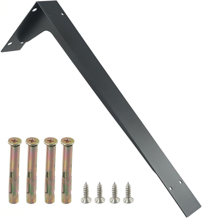 Heavy Duty Black Iron Mantel Brackets For Large Floating Shelves 18 Inch Rust Inhibitor Coating - Image 3