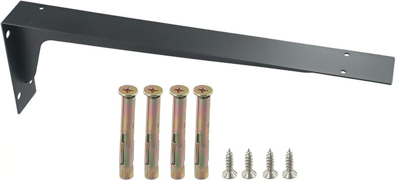 Heavy Duty Black Iron Mantel Brackets For Large Floating Shelves 18 Inch Rust Inhibitor Coating - Image 1