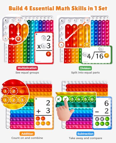 JoyCat Math Flash Cards and Chart for Kids Ages 48 288 DoubleSided Flash Cards for Addition Subtraction Multiplication Division Interactive Math Learning Tool for Homeschool and Classroom - Image 5