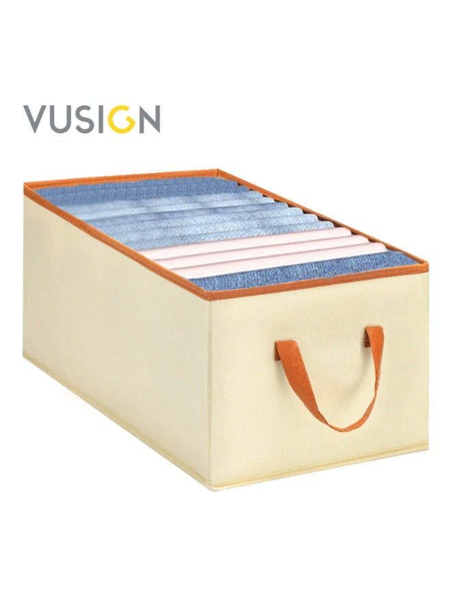 VUSIGN Large PU Leather Storage Box – 44x25x20 cm, Foldable Fabric Organizer for Clothes, Blankets & Accessories – Durable, Stylish & Space-Saving – Model VS537 - Image 2