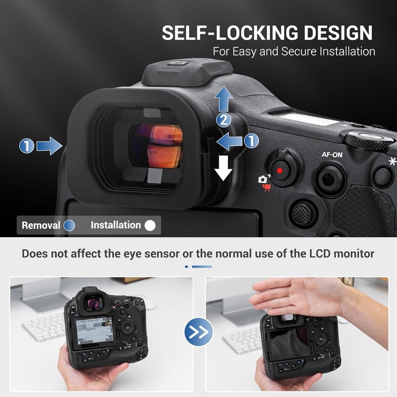 JJC EOS R1 Soft Silicone Camera Eyepiece Eyecup for Canon EOS R1 Camera, Viewfinder Replace Canon ER-I Rubber Eyecup - Image 4