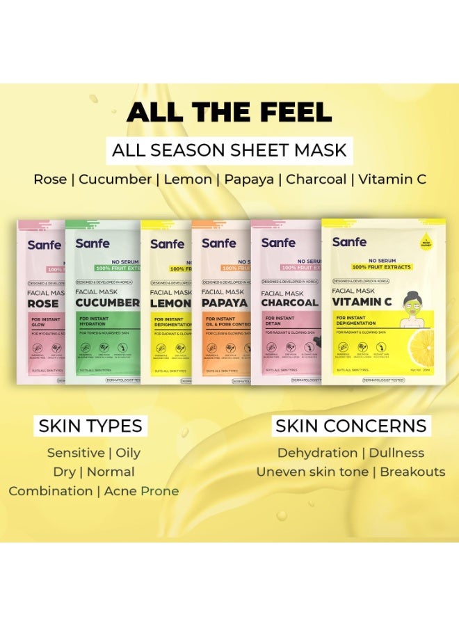 سانفي قناع الوجه بفيتامين سي لإزالة التصبغات بشكل فوري، قطعة واحدة، 25 جم - Image 4