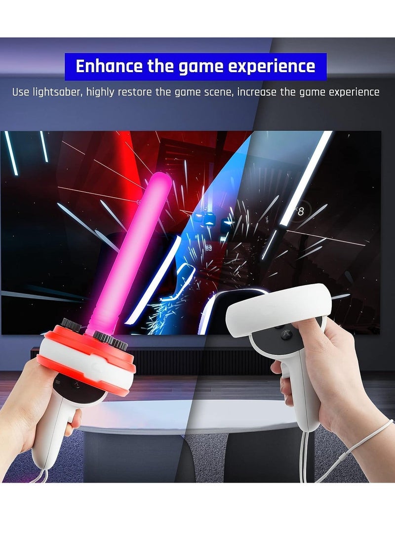 Dual Handles Extension Grips for Oculus quest2, Controllers Playing Beat Saber Games, Enhanced Lightsabers Gaming Experience for quest 2 Accessories - Image 3