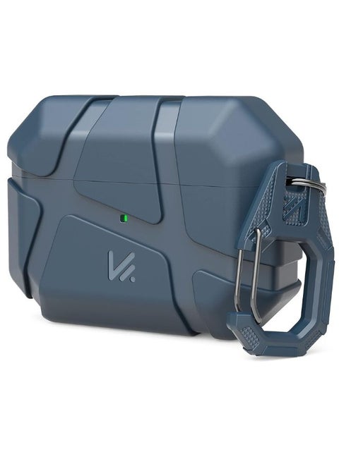 Airpod Pro 2 Case with Keychain Hard TPU Shockproof Protective Compatible with Airpods Pro 2 Apple Airpod Pro 2 Case Cover for Men Women Front LED Visible-Blue