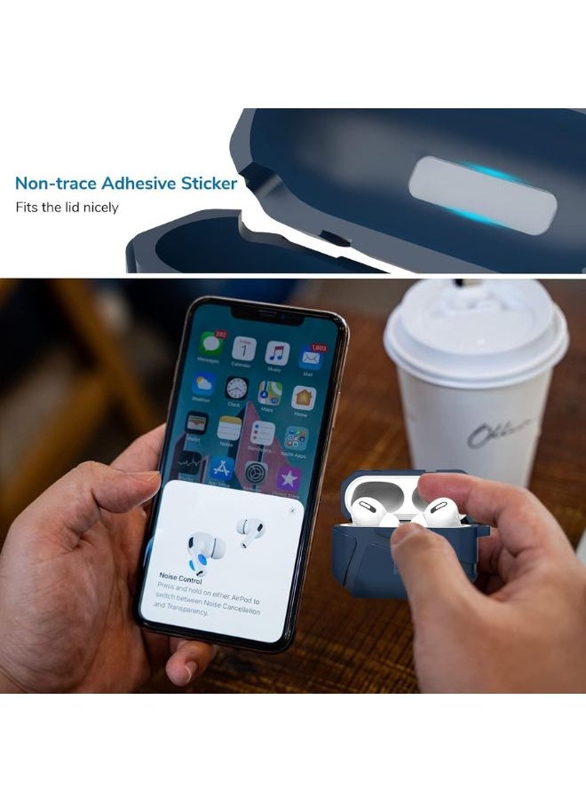 Generic - Airpod Pro 2 Case with Keychain Hard TPU Shockproof Protective Compatible with Airpods Pro 2 Apple Airpod Pro 2 Case Cover for Men Women Front LED Visible-Blue - Image 1