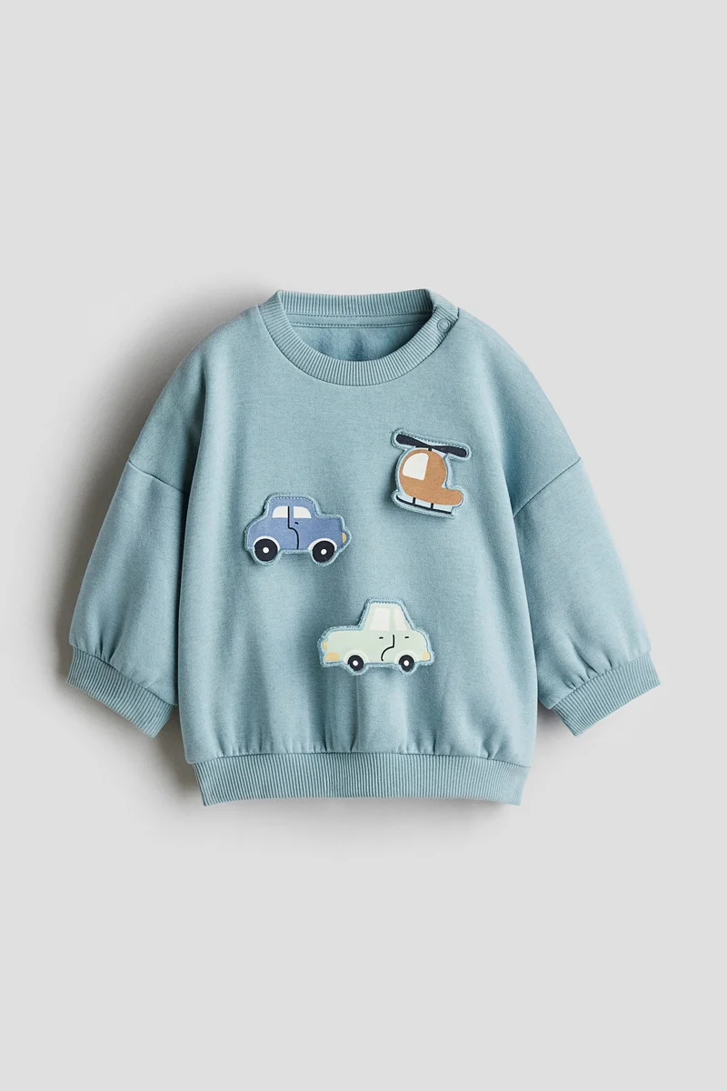 H&M Motif-detail brushed-inside sweatshirt